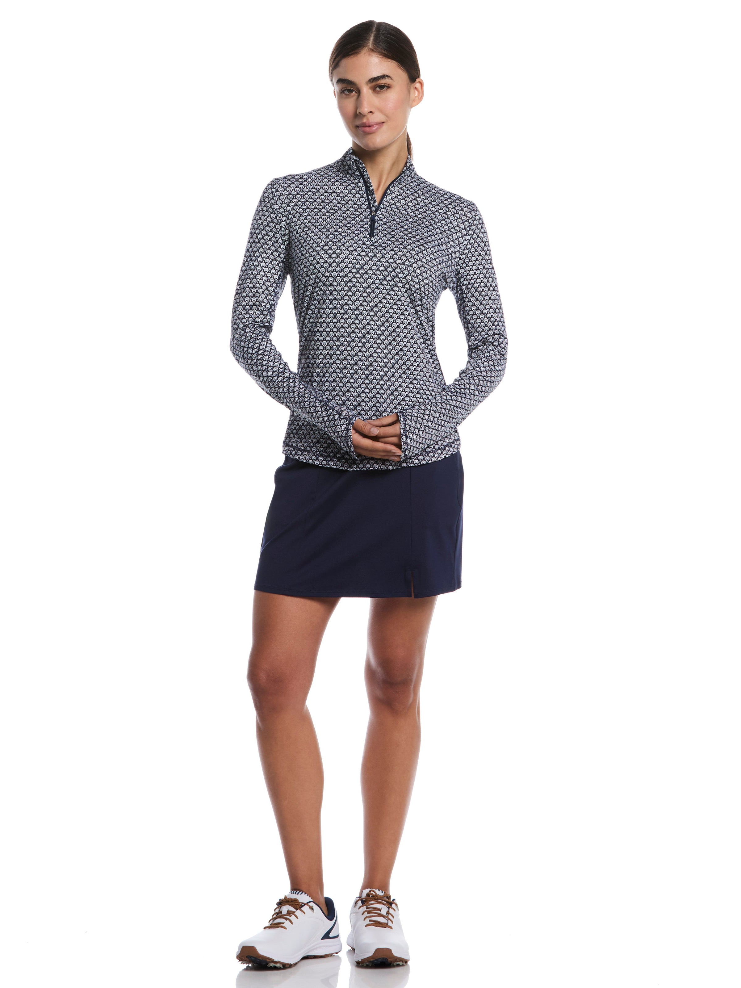 Womens Scarf Geo Print Long Sleeve Sun Protection