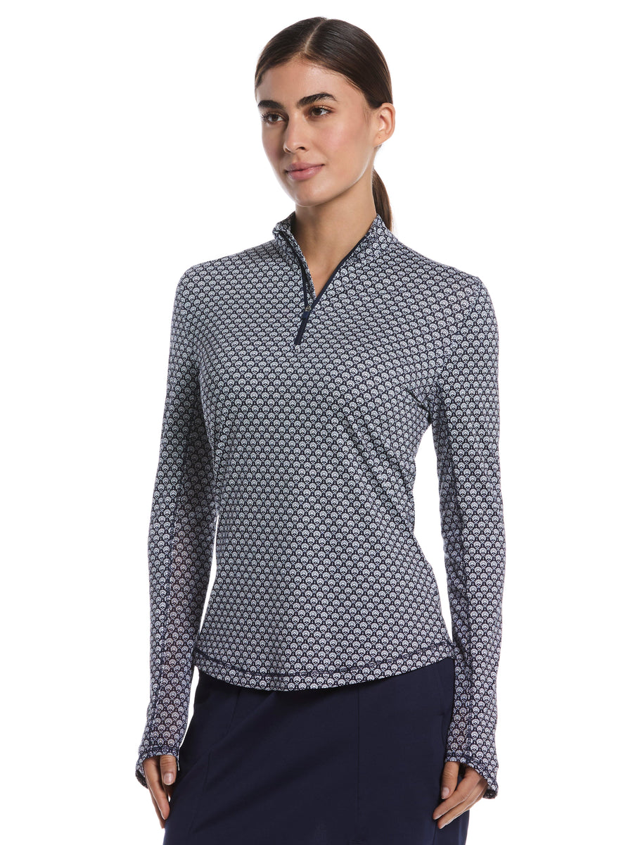 Womens Scarf Geo Print Long Sleeve Sun Protection