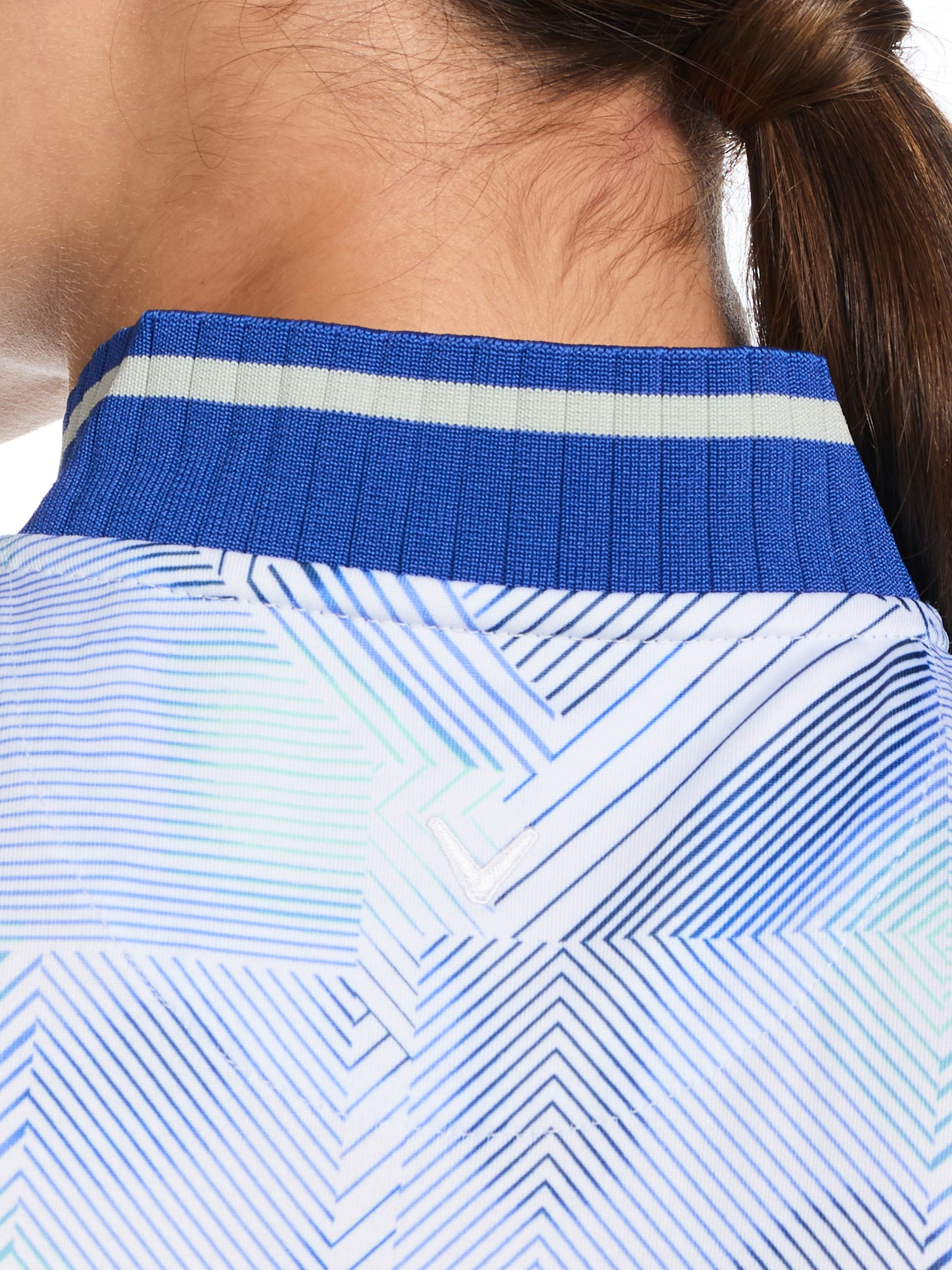 Womens Sleeveless Rib Collar Quarter Zip Golf Shirt
