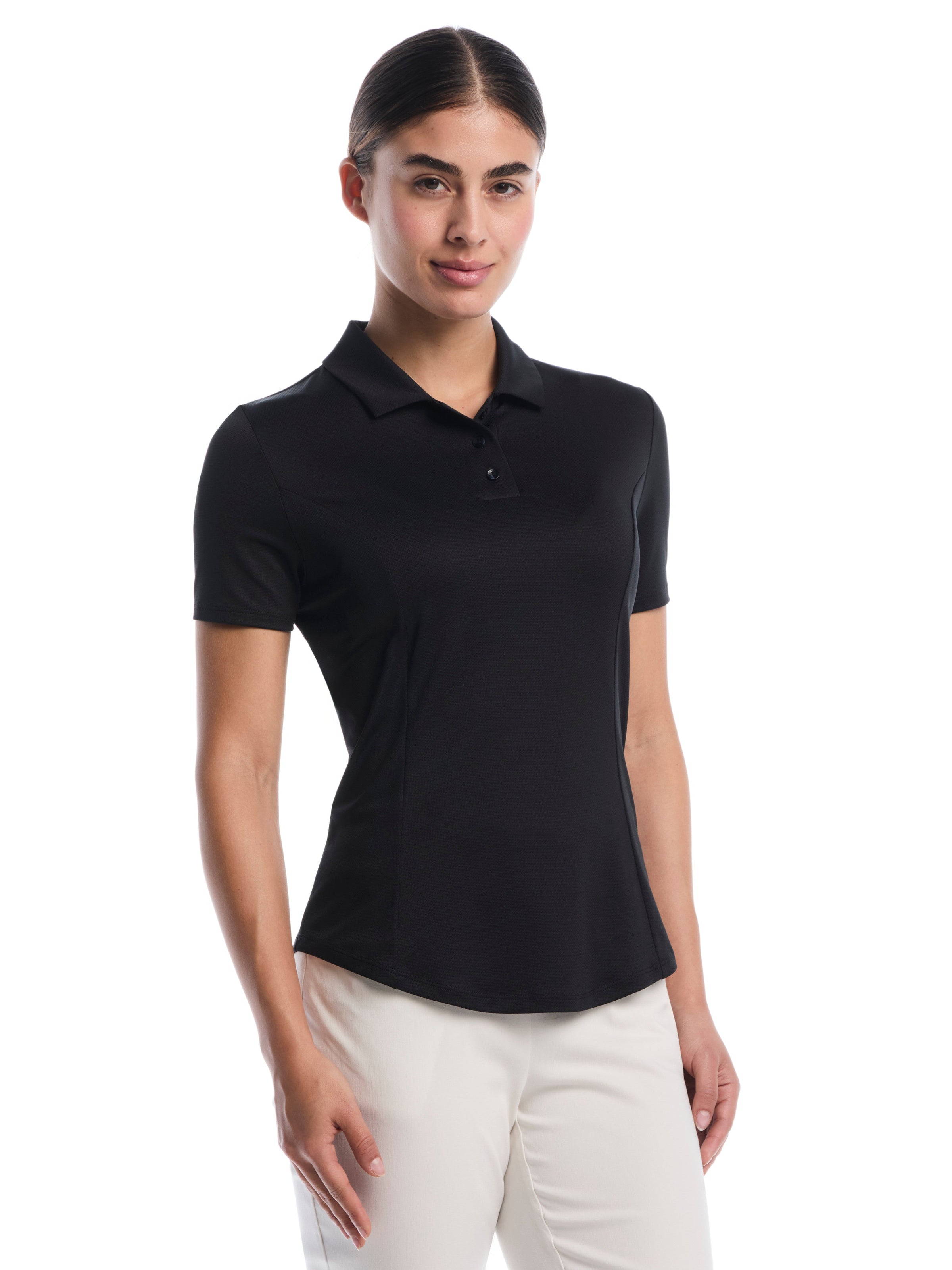 Womens Solid Performance Golf Polo