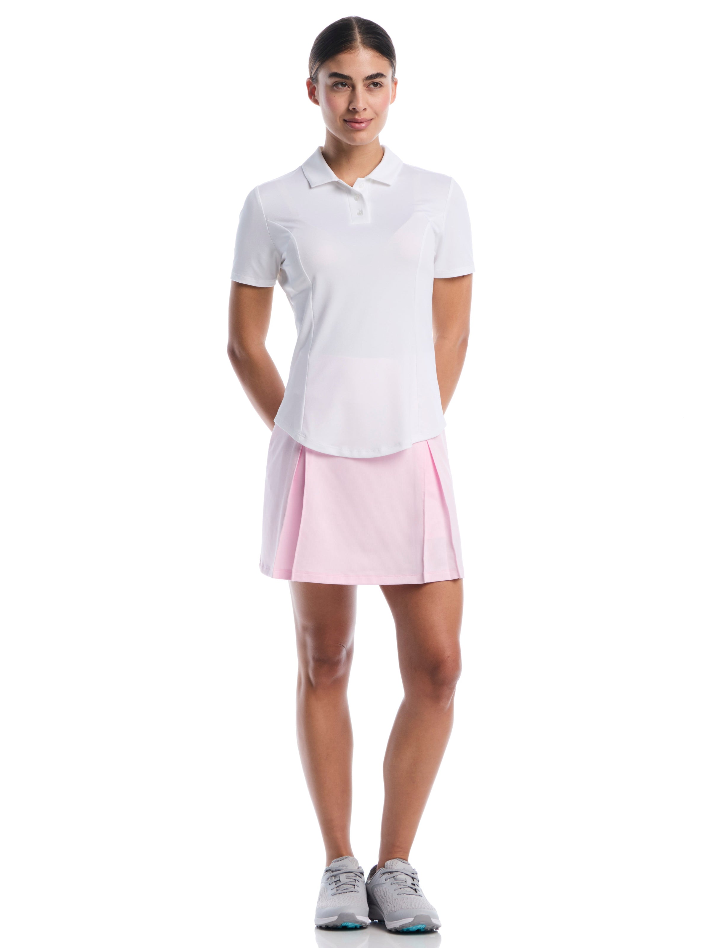 Womens Solid Performance Golf Polo