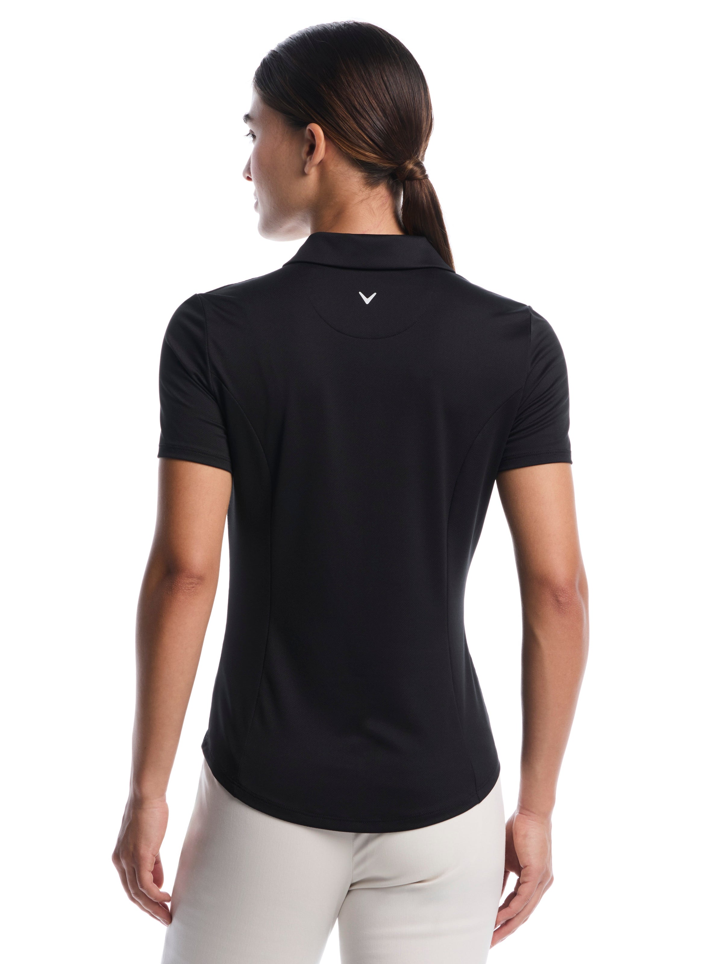 Womens Solid Performance Golf Polo