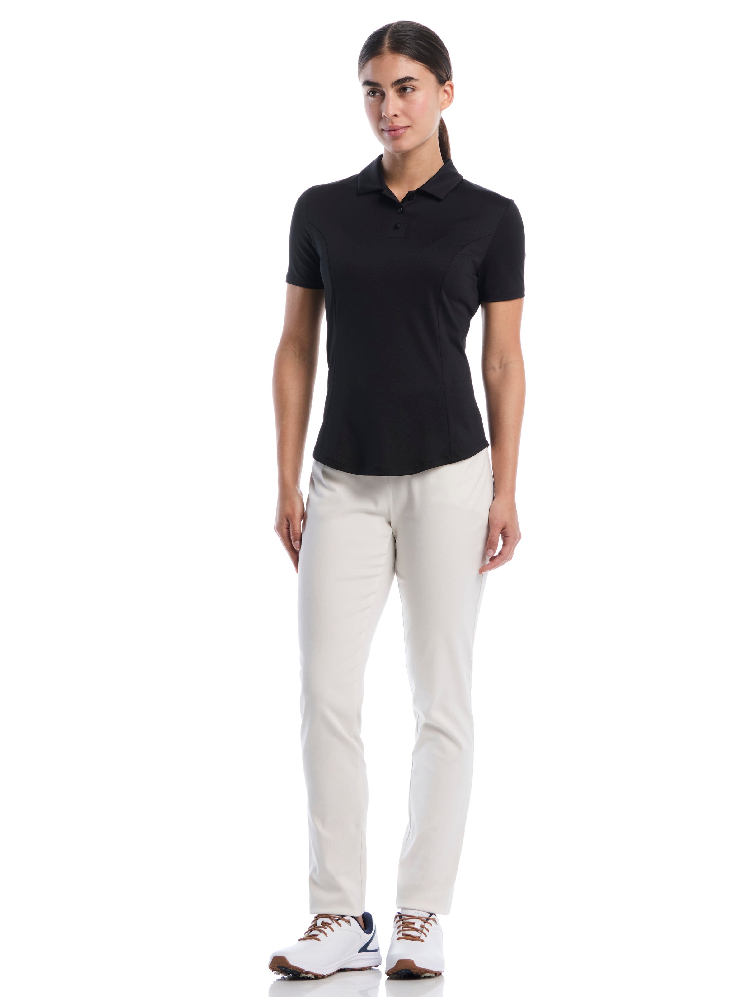 Womens Solid Performance Golf Polo