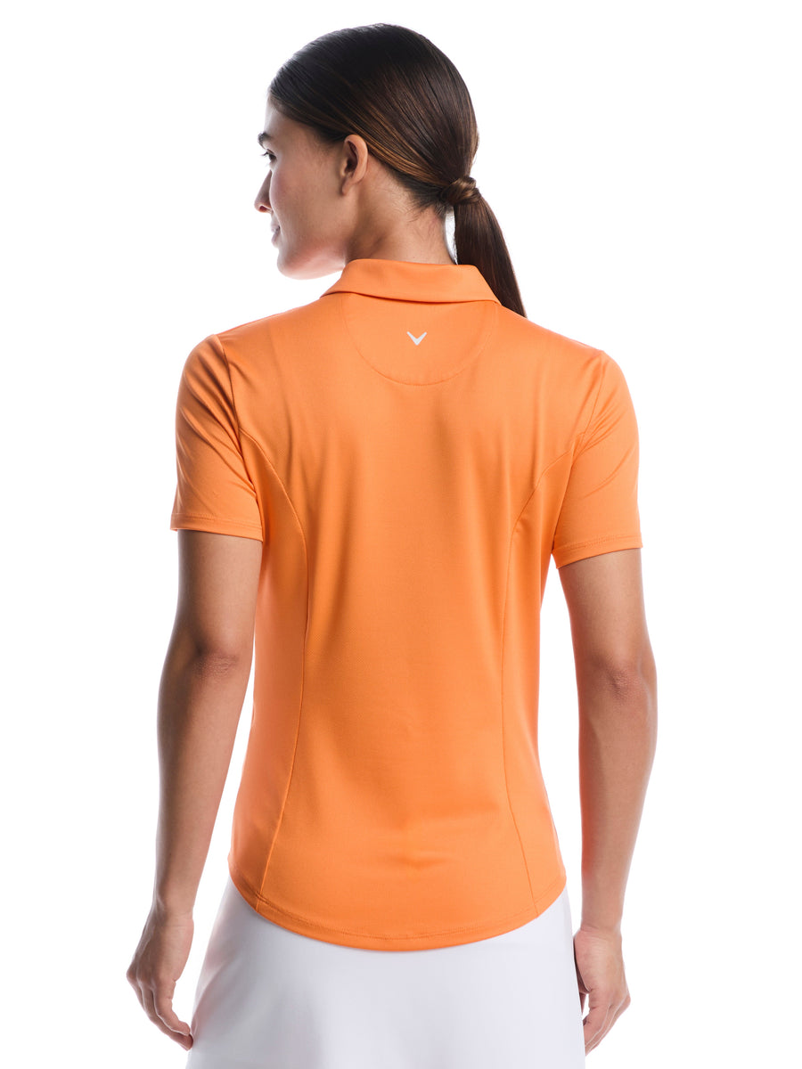 Womens Solid Performance Golf Polo