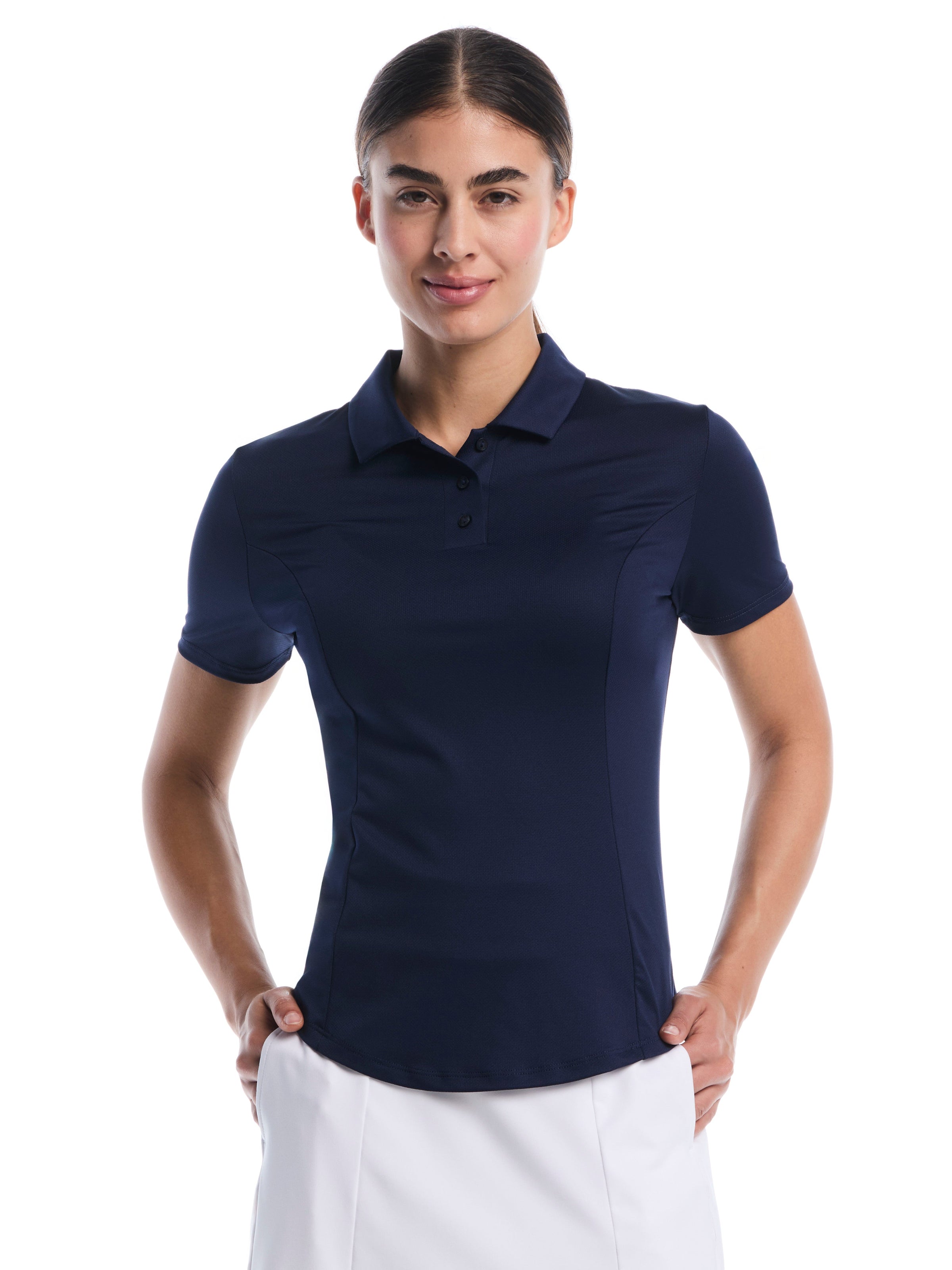 Womens Solid Performance Golf Polo