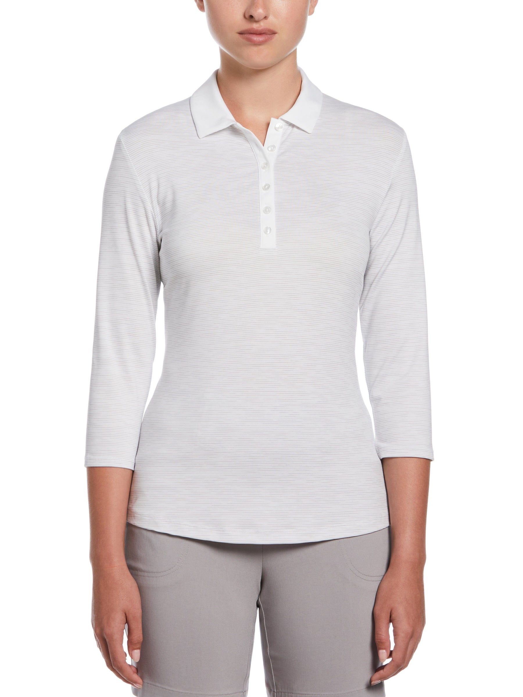 Womens Swing Tech™ 3/4 Sleeve Space Dye Golf Polo