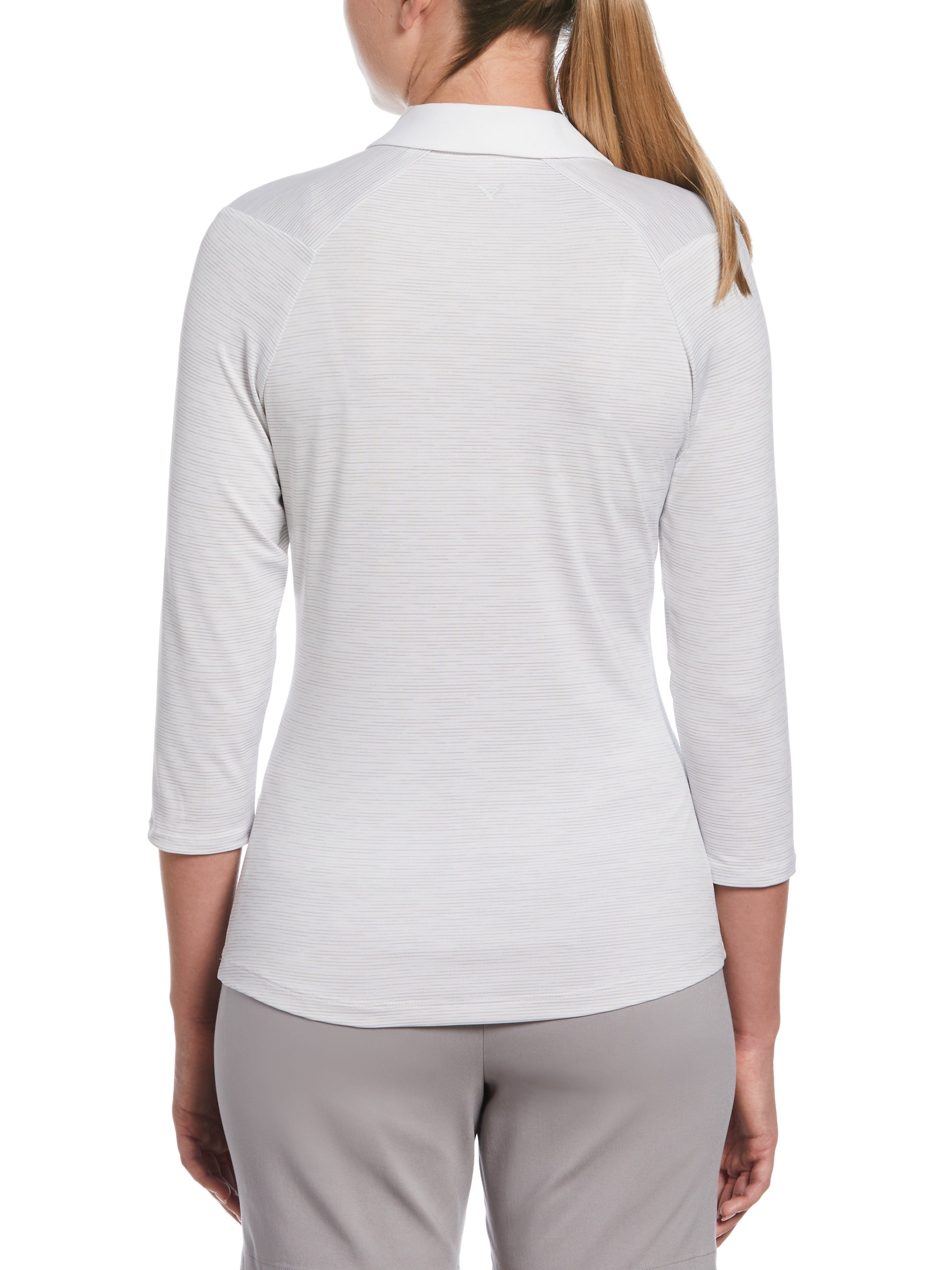 Womens Swing Tech™ 3/4 Sleeve Space Dye Golf Polo