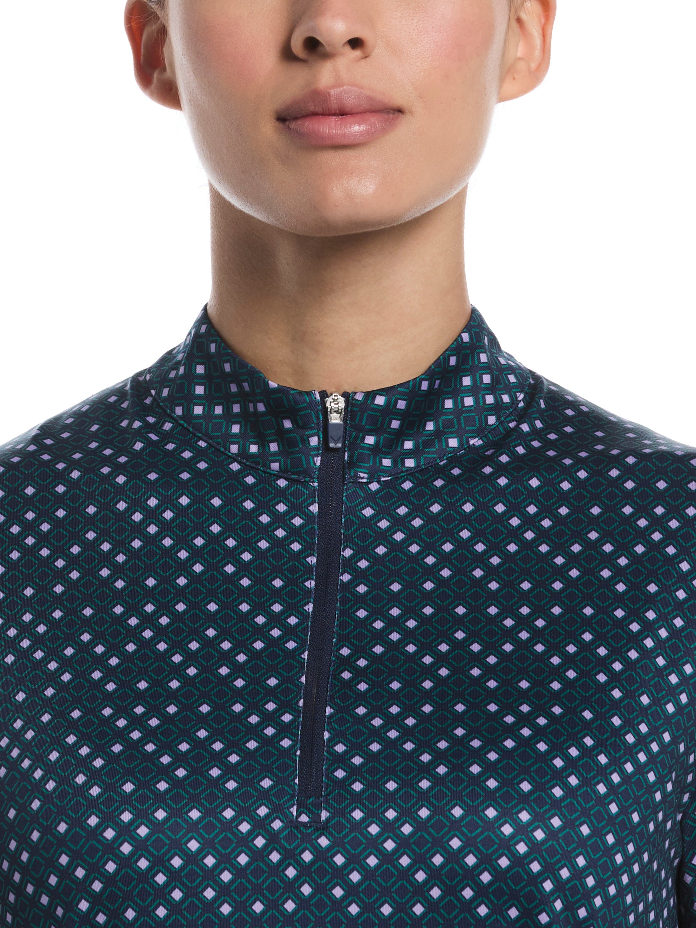 Womens Tab-Waist Relaxed Fit Puff Sleeve Polo