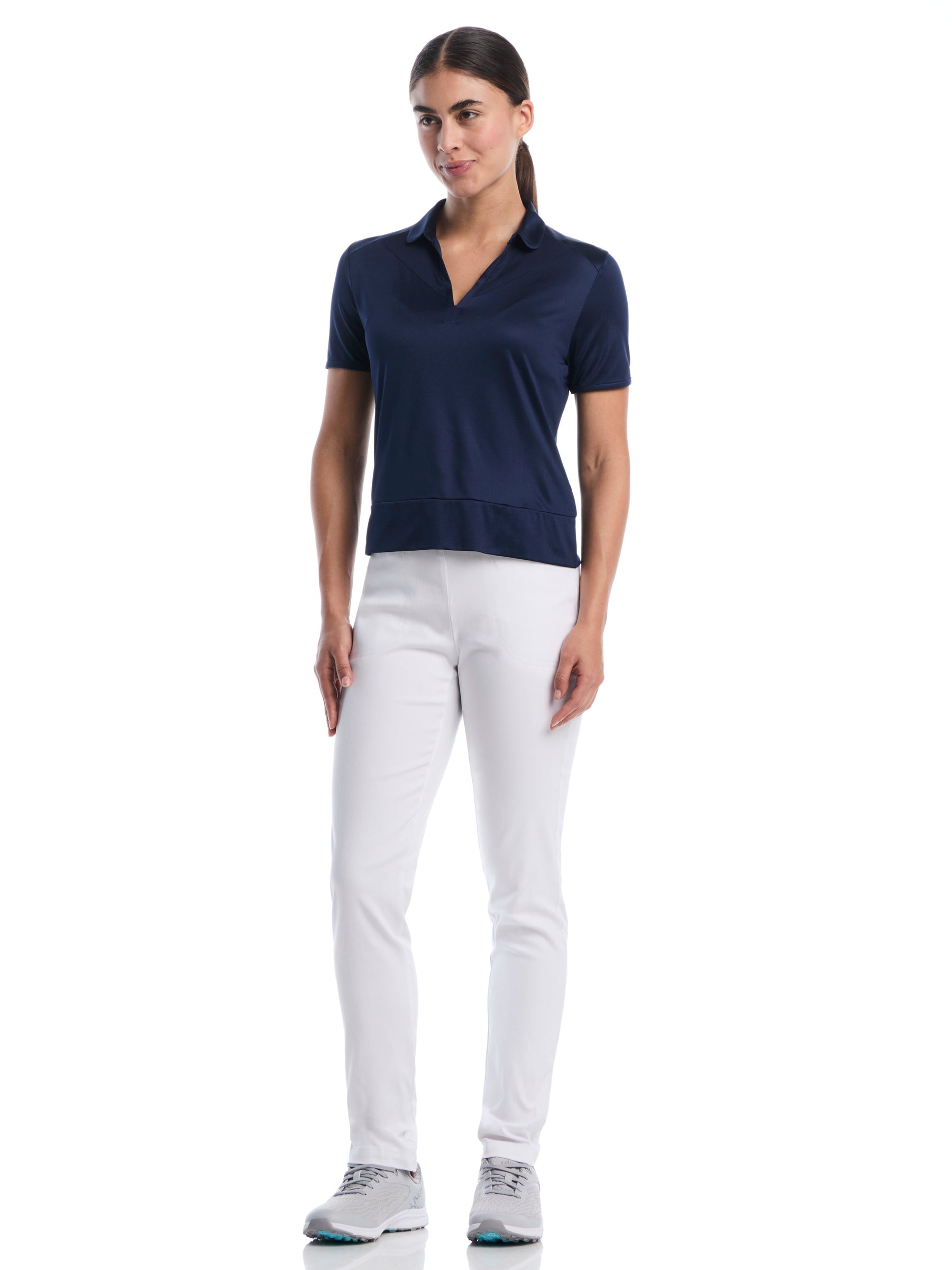 Womens Waist Length Top With Mesh Inserts