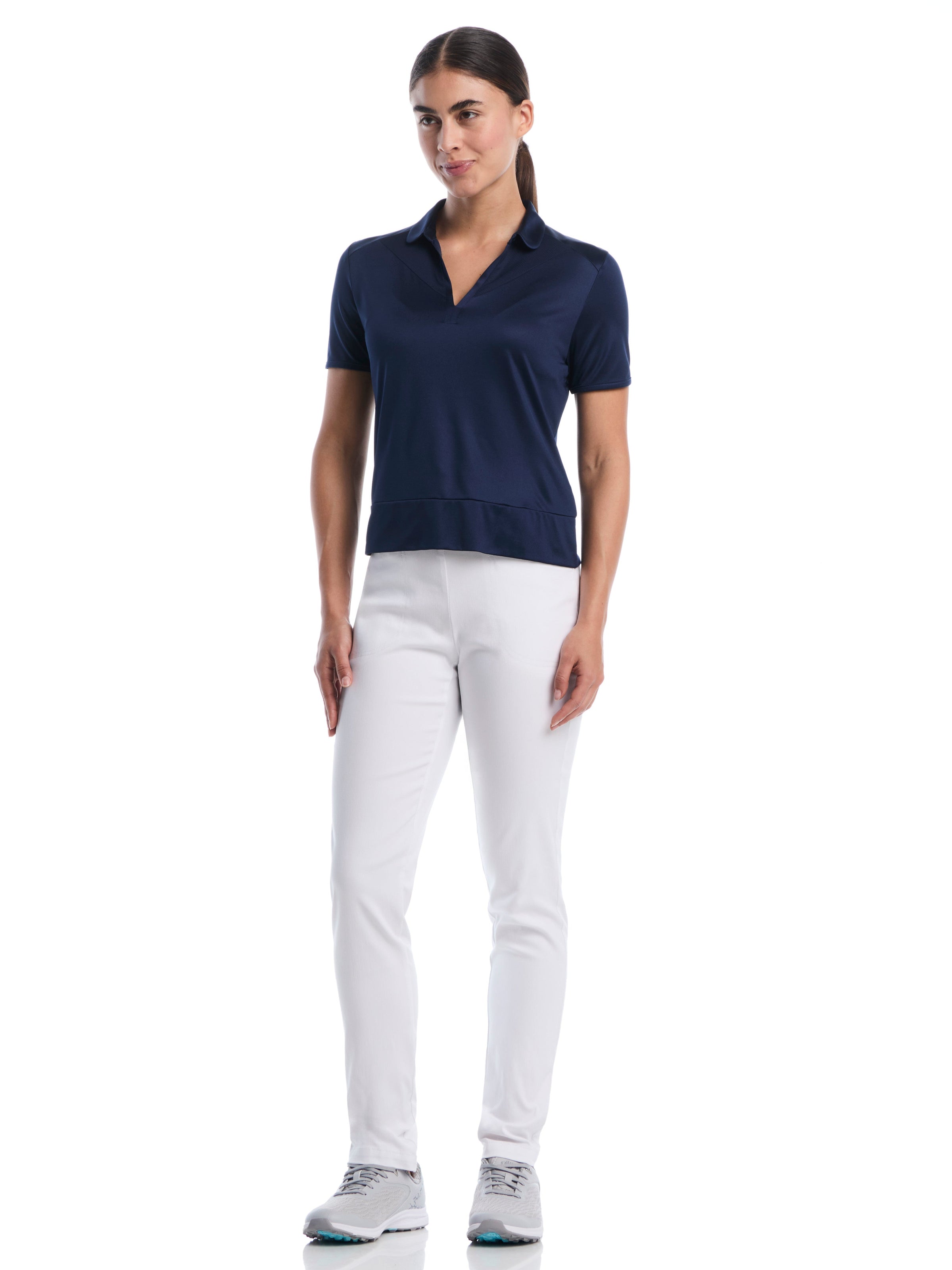 Womens Waist Length Top With Mesh Inserts