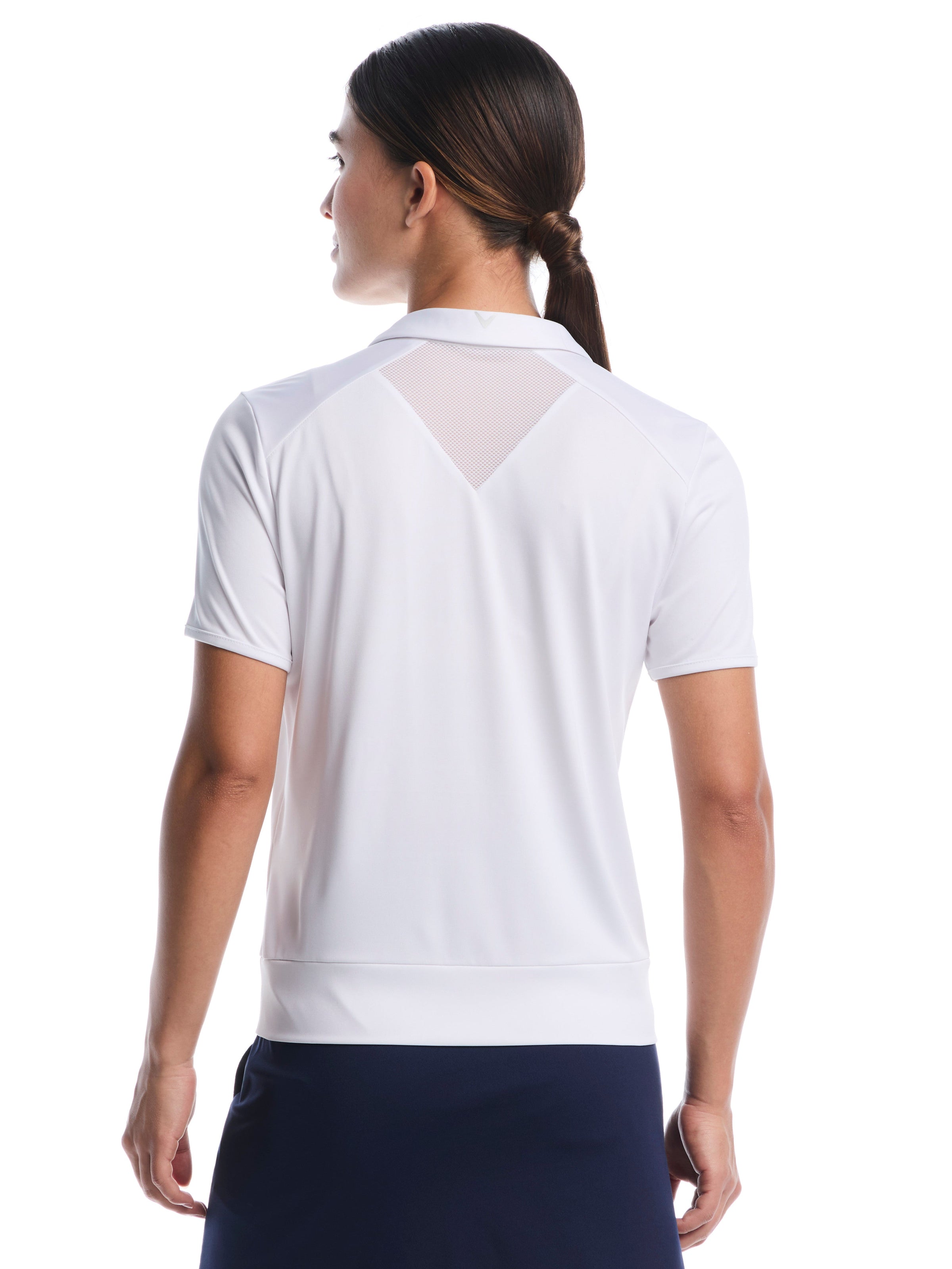Womens Waist Length Top With Mesh Inserts
