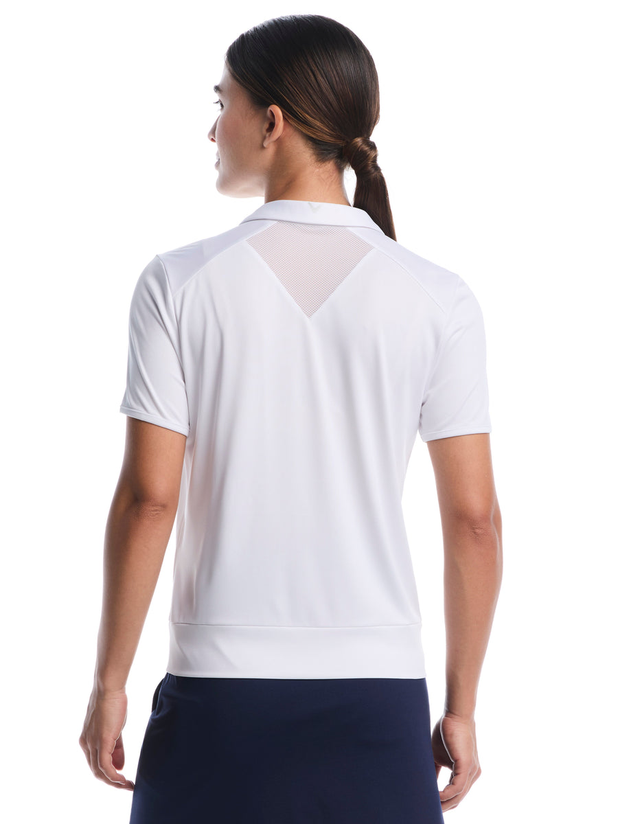 Womens Waist Length Top With Mesh Inserts