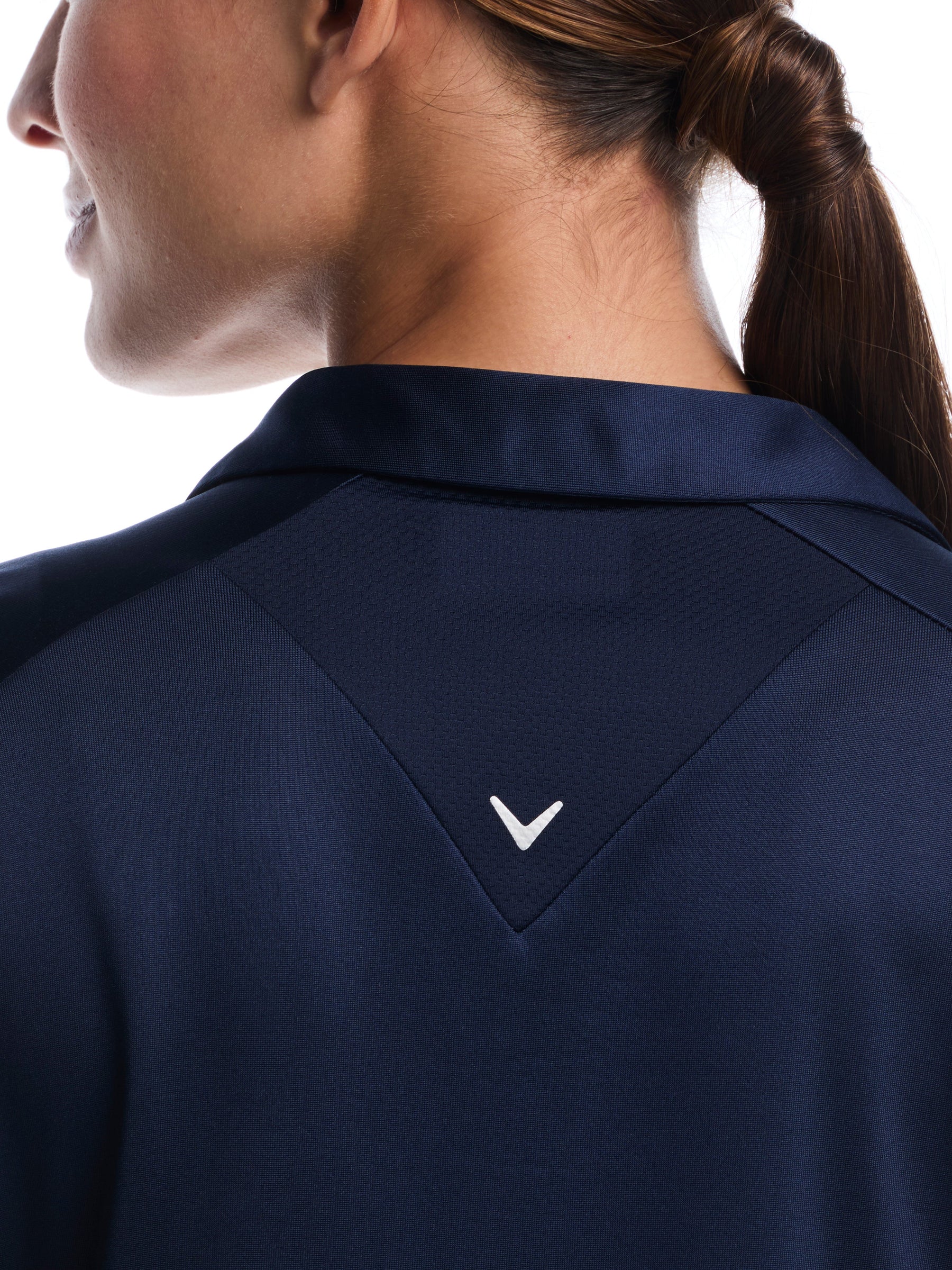 Womens Waist Length Top With Mesh Inserts