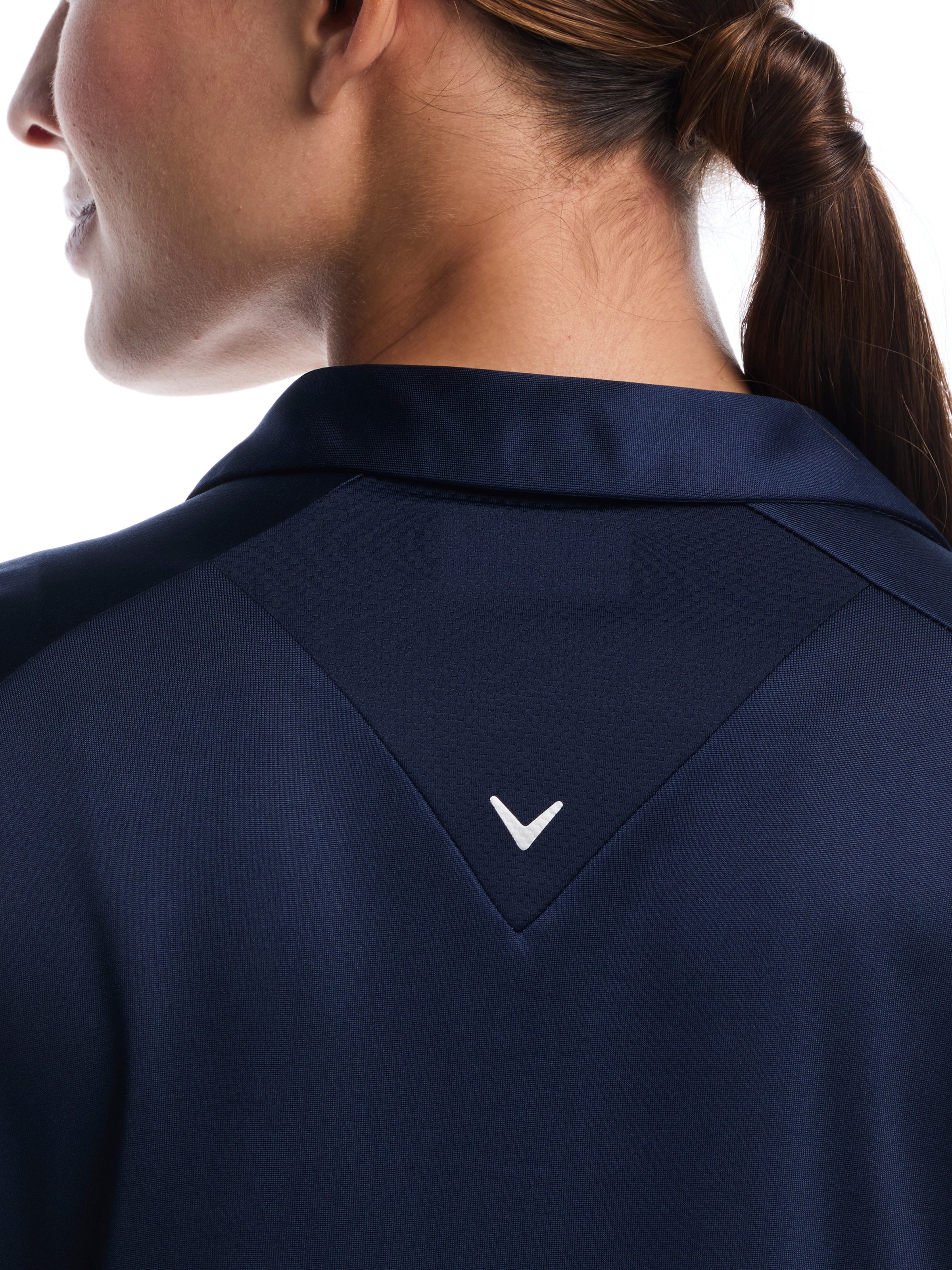 Womens Waist Length Top With Mesh Inserts