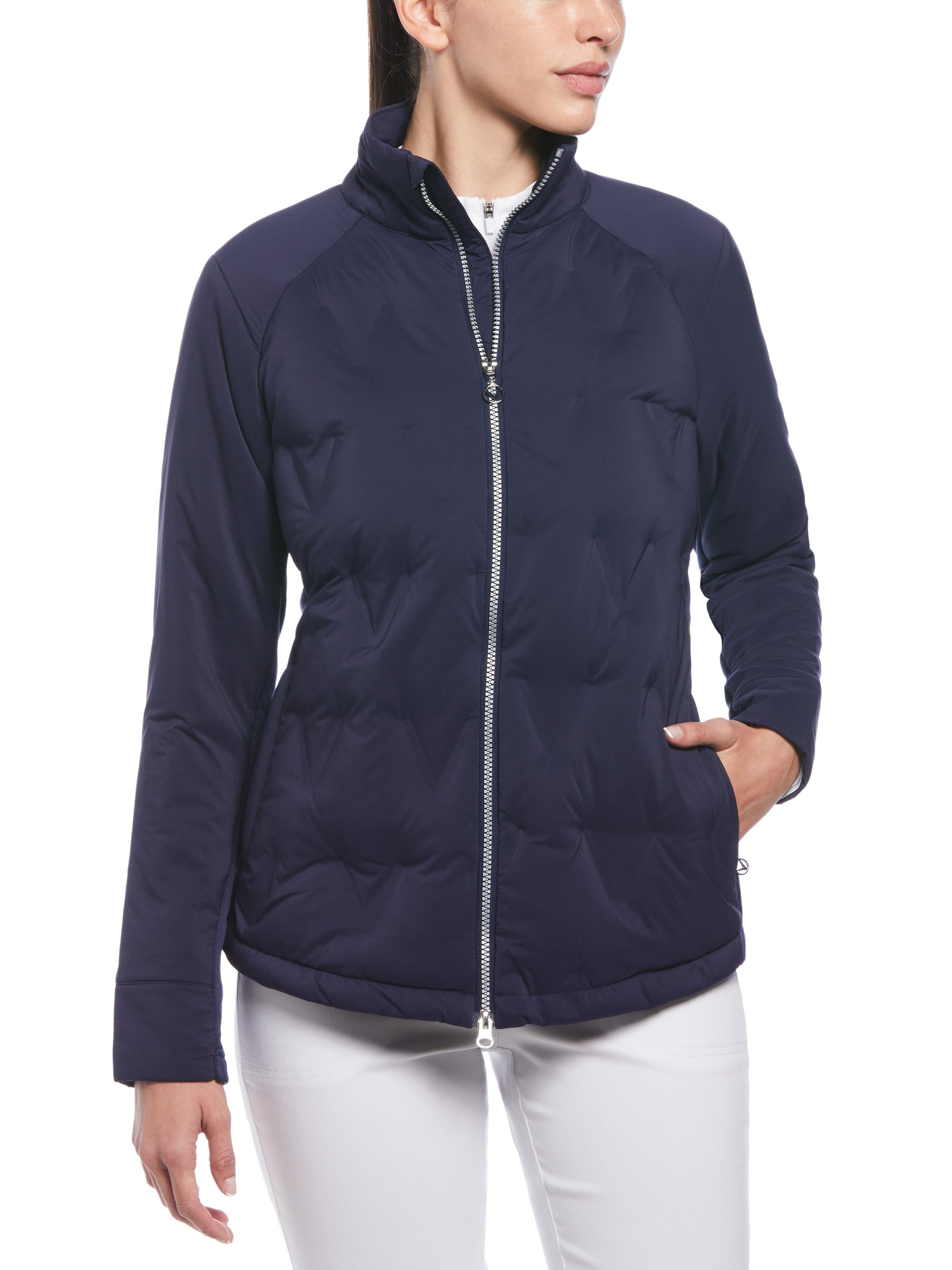 Womens Welded Chevron Quilted Jacket