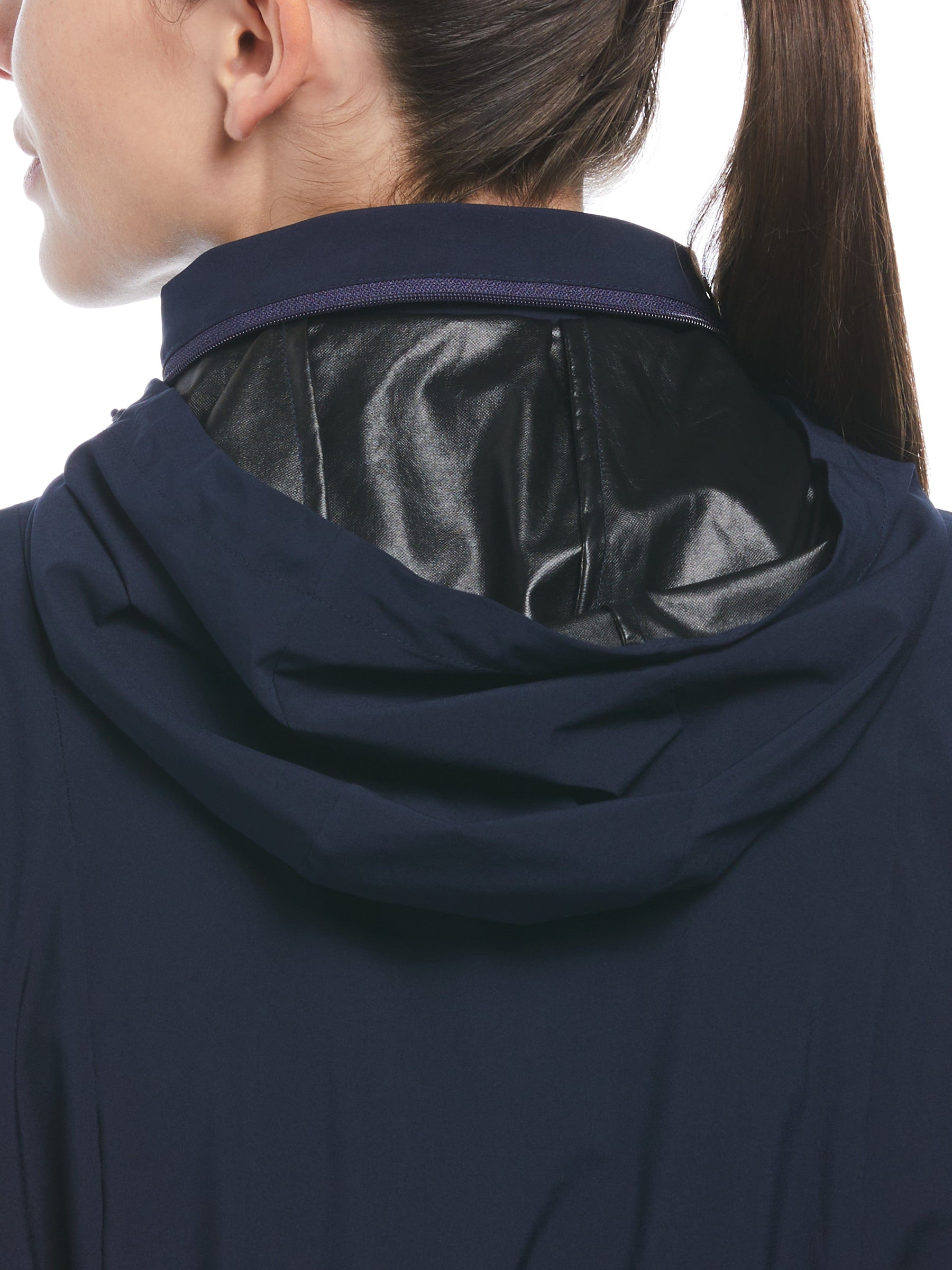 Womens Wind and Water Resistant Golf Jacket with Packable Hood