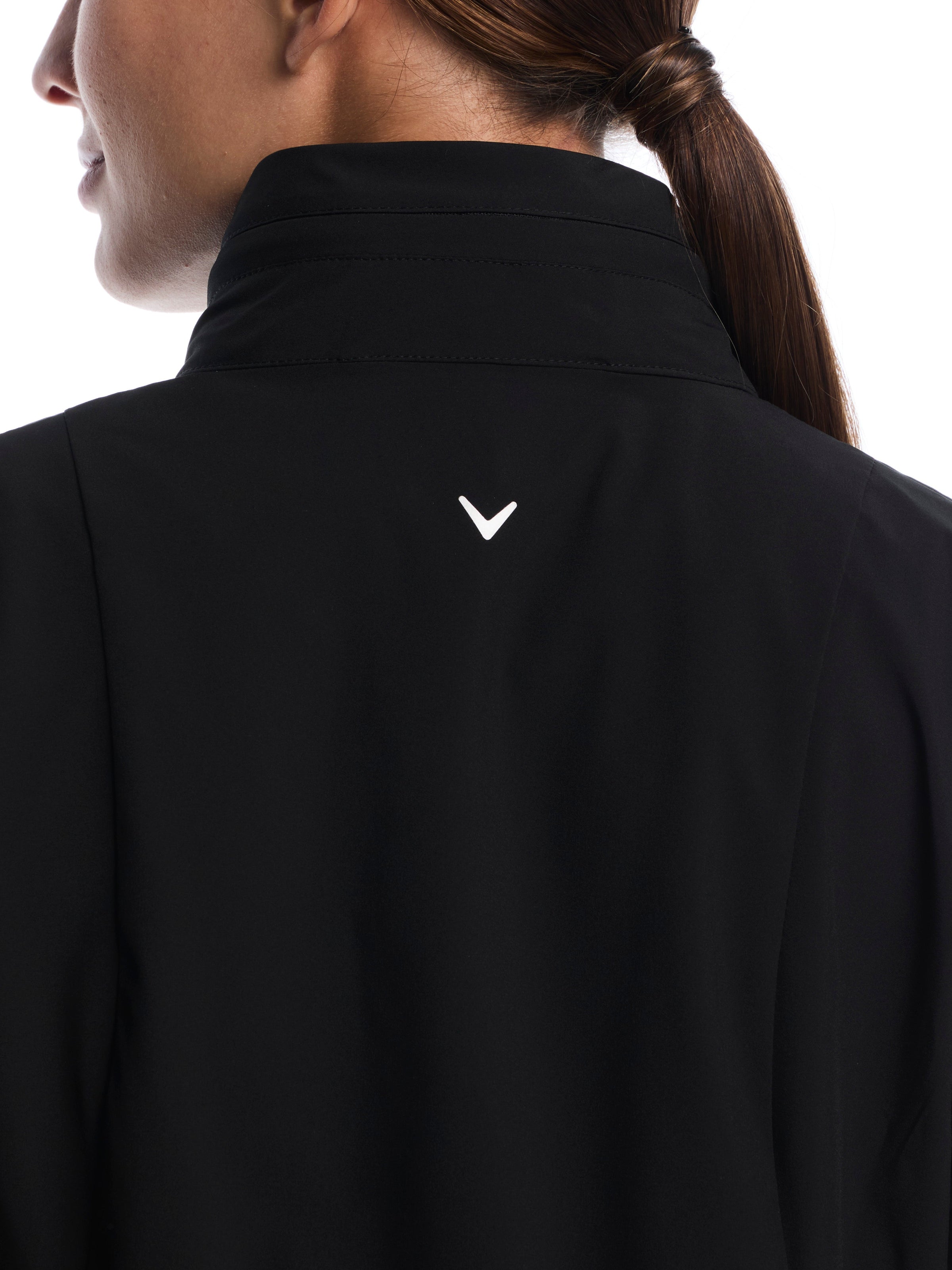 Womens Wind and Water Resistant Golf Jacket with Packable Hood