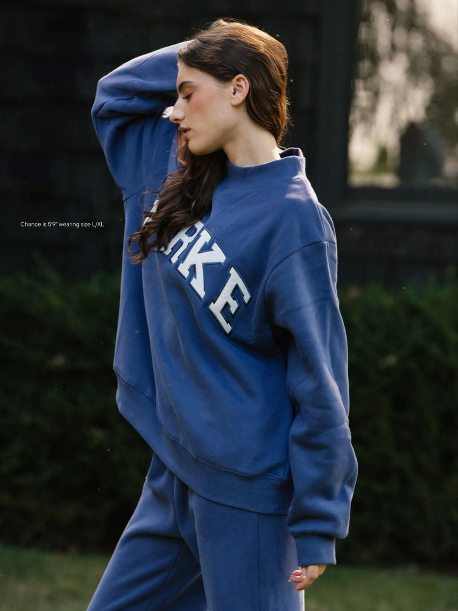 Parke | Varsity Mockneck Denim with White Letters