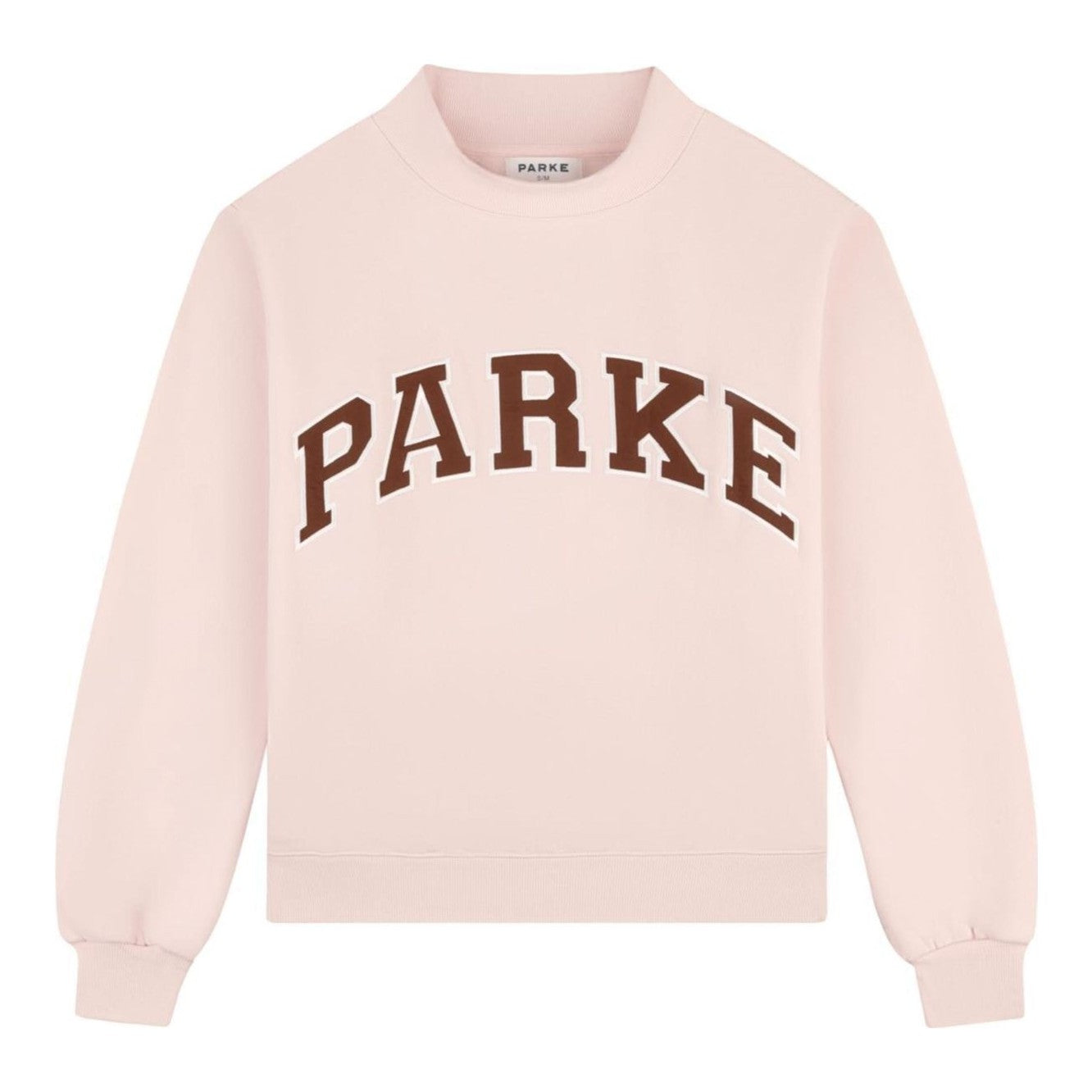 Parke | Varsity Mockneck Rose with Mocha Letters